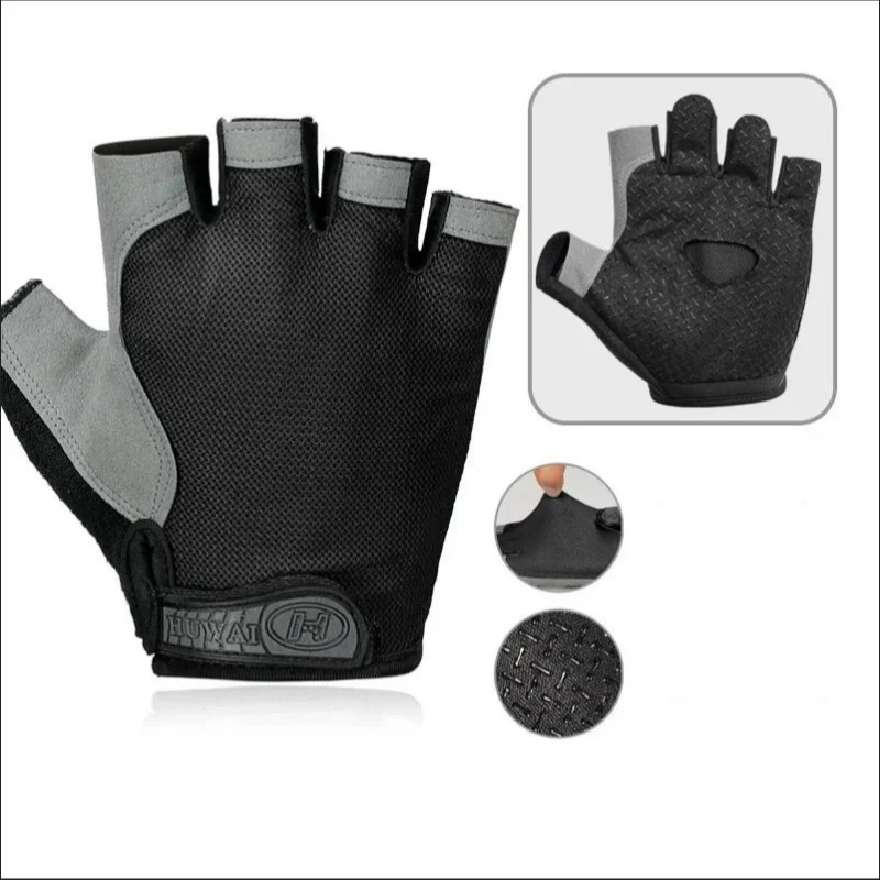 Fingerless Glove Knit - Gym Gloves Fingerless Gloves Anti-Slip Shock-Absorbing