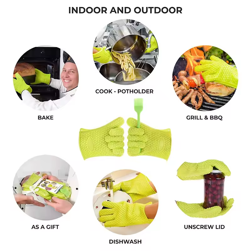 BBQ Silicone Grilling Gloves B - Oven Mitt Silicone ulasan dan harga
