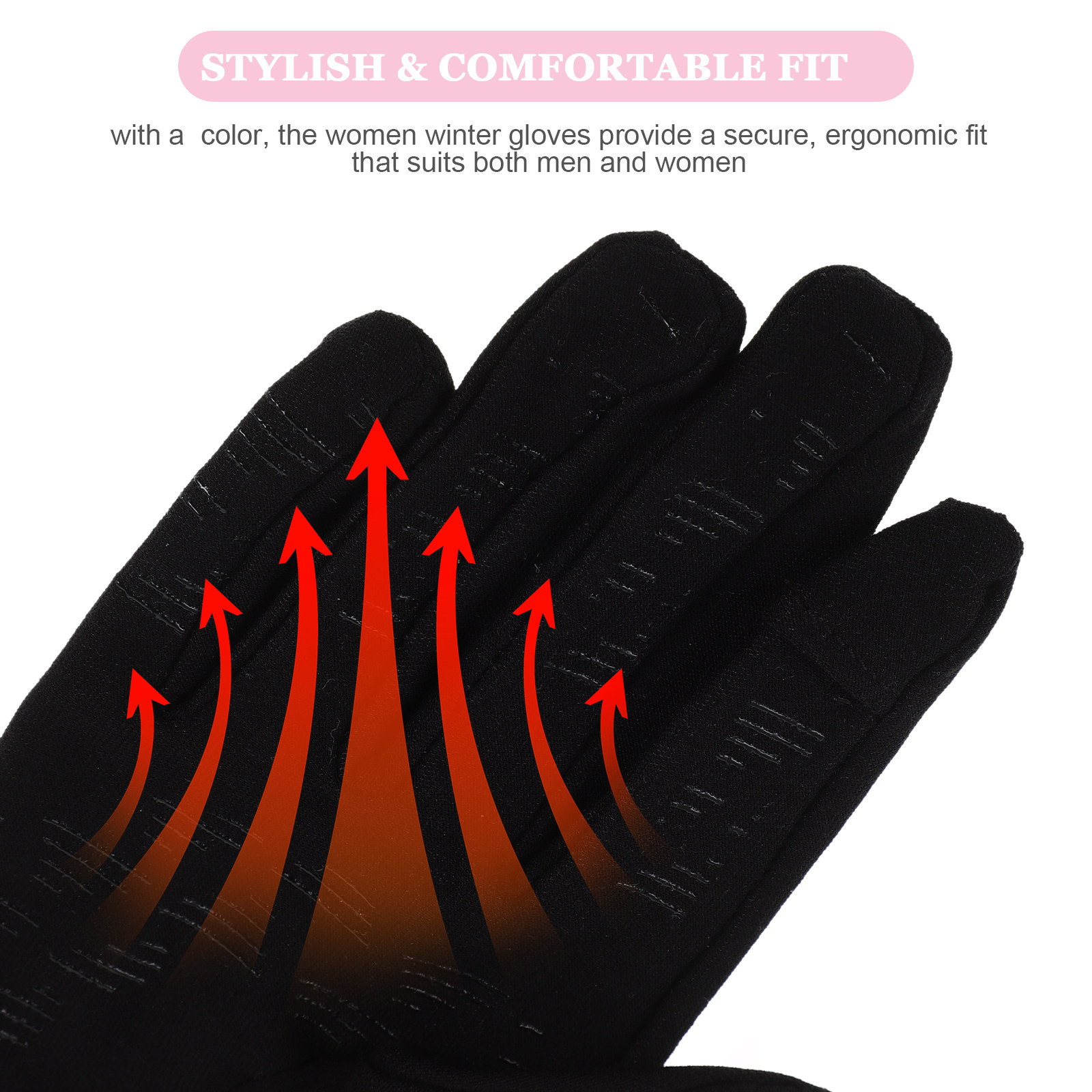 Black L Fit Women Ski Gloves T - Winter Glove Insulated ulasan dan harga
