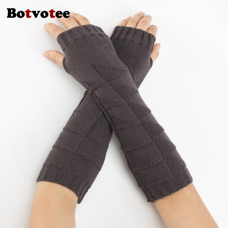 Botvotee Y2k Chunky Knit Arm W - Fingerless Glove Knit ulasan dan harga
