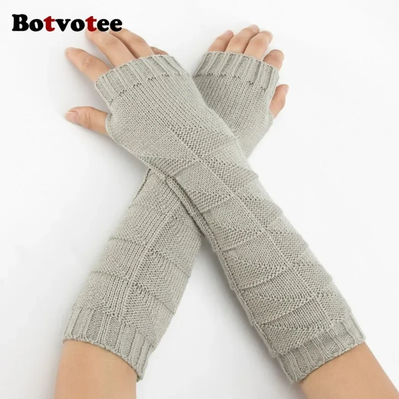 Botvotee Y2k Chunky Knit Arm W - Fingerless Glove Knit ulasan dan harga